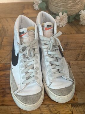 Nike White and Black High-Top Sneakers